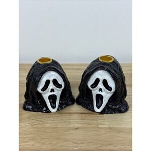 VTG Ghostface Scream Candle Holders Easter Unlimited 90s Horror Decor Halloween